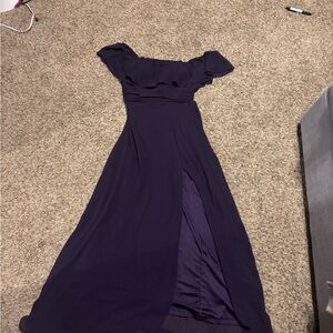 Ever Pretty Dark Purple Off-Shoulder bridesmaid Dress
